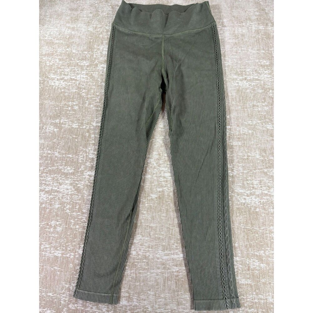 OFFLINE by Aerie Seamless Cable High Waisted Leggings Olive Green Size XL
